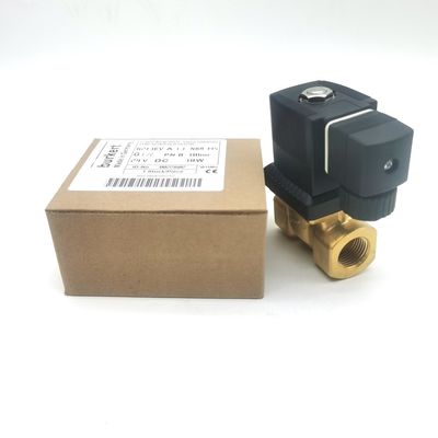 버커트 00221654 6213 타입 G1/2 2/2 일반적으로 닫힌 1.3 흐름 구멍, EPDM 밀폐 -30 ~ + 90 ° C 구리 밸브 몸 DC24V 8W 0-10bar