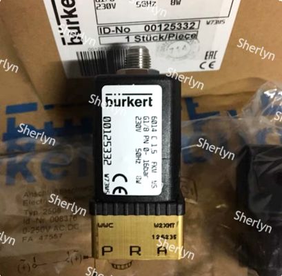 Burkert Electromagnetic Valve 00125332 G1/8 AC220V 6014 C Normally Closed 0~16bar 3/2 Way Brass Body