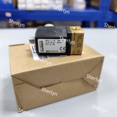 Burkert 00125334 2위치 3방향 솔레노이드 밸브 6014 시리즈 C 상시 폐쇄 G1/8 황동 밸브 바디