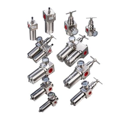 SFSRSL200 트리플 세트 스테인리스 스틸 SUS316 공압 필터 레귤레이터 루브리케이터 G1/4 압력 조절