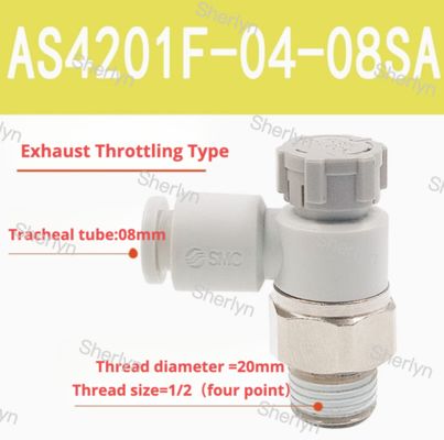 SMC Type Cylinder Pneumatic Speed Control Throttle Valve Connector
AS2201F-01-06S