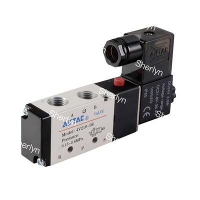 AIRTAC DC24V 솔레노이드 밸브 2 위치 5 포트 리버싱 밸브, IP65 인클로저 등급