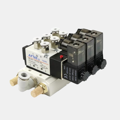 Airtac 4V310-10 공압 제어 솔레노이드 밸브 매니폴드 키트 2 3 4 5 6 스테이션 디버깅용 수동 오버라이드 빠른 응답 대형 유량 공압 밸브 유닛