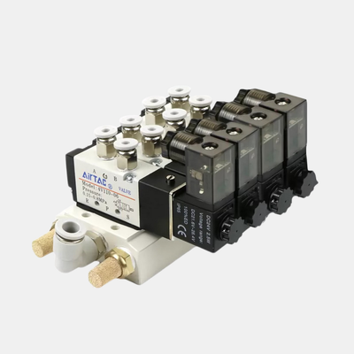 Airtac 4V310-08 다중 스테이션 솔레노이드 밸브 매니폴드 키트 2 / 3 / 4 / 5 / 6 포지션 통합 밸브 그룹 내부 다중 채널 공압 회로용