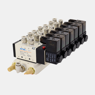 Airtac 4V310-10 공압 제어 솔레노이드 밸브 매니폴드 키트 2 3 4 5 6 스테이션 디버깅용 수동 오버라이드 빠른 응답 대형 유량 공압 밸브 유닛