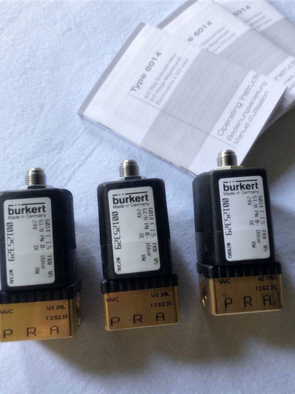 Burkert 00125329 3/2 Way 소레노이드 밸브 16 바 24v 정상 폐쇄 G1/8
