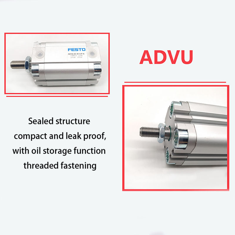 콤팩트 공기 실린더, 피스톤 남성 스레드 7 바 ADVU-16-40-A-P-A