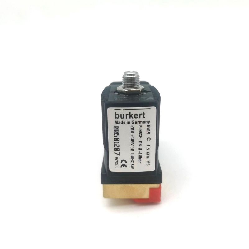 00134240 BURKERT 6013 타입 직역 G1/8 인치 2/2 정상적으로 닫힌 2.5 흐름 구멍 FKM 밀폐 된 구리 밸브 몸 24VDC 8W 0~10bar