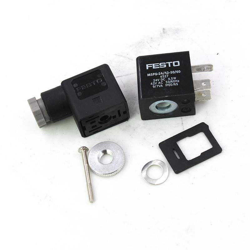 FESTO 4527 MSFG-24-50/60 솔레노이드 코일, 24VDC, 4.5W, IP65, MSSD-F용 플러그 베인, 3핀
