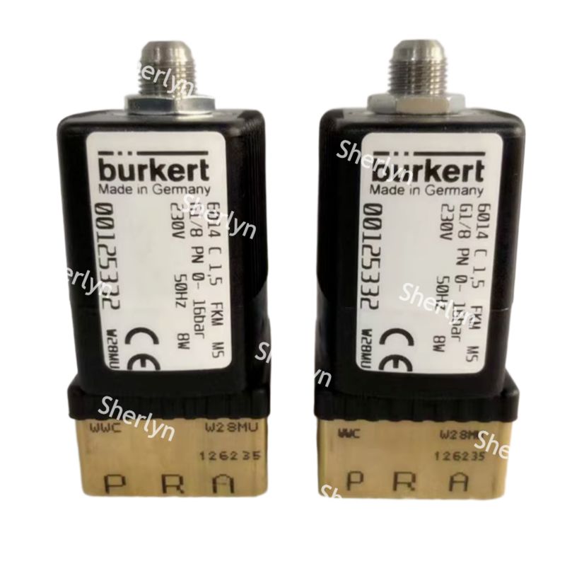 Burkert Electromagnetic Valve 00125332 G1/8 AC220V 6014 C Normally Closed 0~16bar 3/2 Way Brass Body