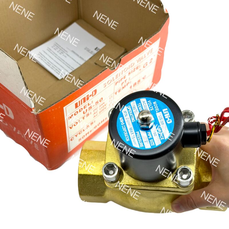 US-50 UNID Pneumatic Solenoid Valve Brass 2" ORIFICE 50 mm 2 인치 -5°C ~ 185°C