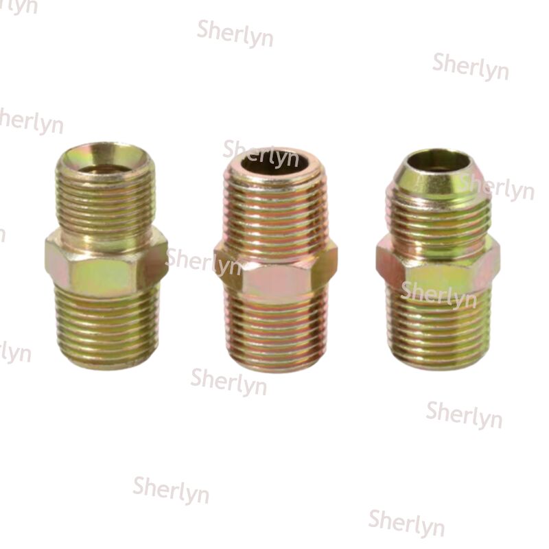 2점, 평평한 입구, 와이어 조인트, 탄소강, 아연 도금, 외부 나사, 오일 파이프, 가변 직경, 쌍 와이어, A형, 영국식 파이프 조인트