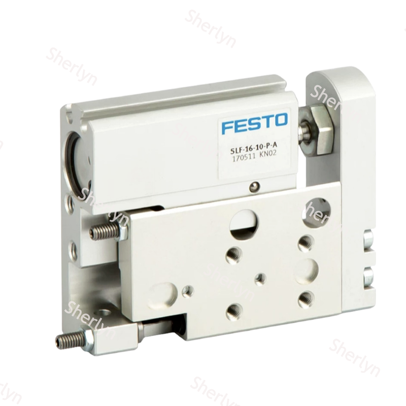 이중 작용 FESTO 170503 SLF-6-10-P-A 선형 슬라이드 공기 실린더, 6 × 10mm 스펙 부패 저항 알루미늄 몸체 자동화 장비에 대한 탄력적인 끝 쿠션