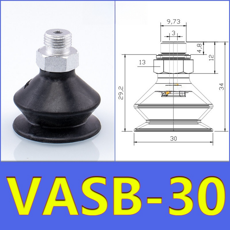 FESTO VASB30 Pneumatic Vacuum Suction Pad 1.5 Fold Bellows Type Multi Material White Silicone Black Blue Nitrile Rubber For Automated Production Line Pick And Place