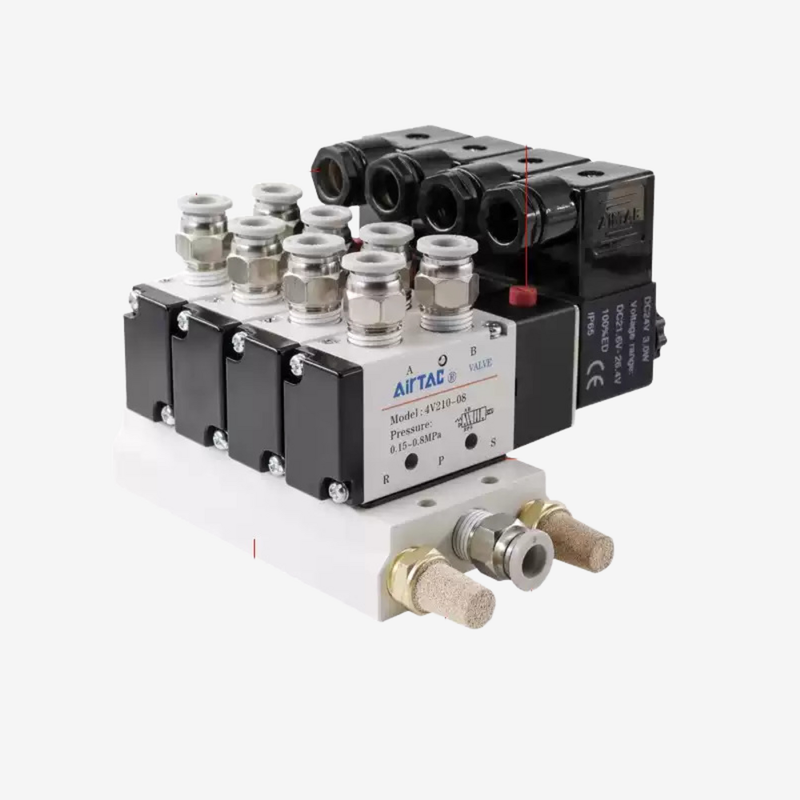 Airtac 4V410-15 Large Flow Sliding Spool Air Control Valve Aluminum Alloy Body No Lubrication Required Manual Override For Heavy Duty Cylinder Drive Circuit