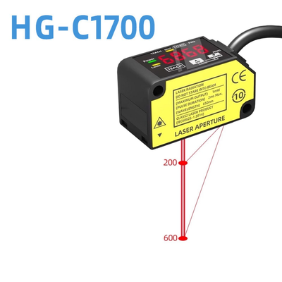 HG-C1700 레이저 변위 센서 700mm 기준 거리 긴 측정 범위 CMOS 이미지 센서 IP67 12-24V DC NPN PNP 0-5V 4-20mA 아날로그 신호