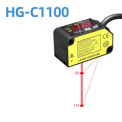 HG-C1100 레이저 변위 센서 100mm 중심 거리 ±35mm 측정 범위 70um 반복성 IP67 12-24V DC NPN PNP 출력 0-5V 4-20mA 아날로그 신호